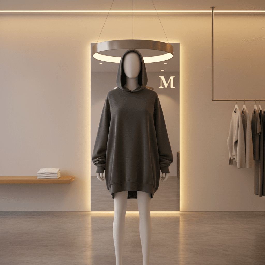 Hoodie oversized dengan potongan longgar